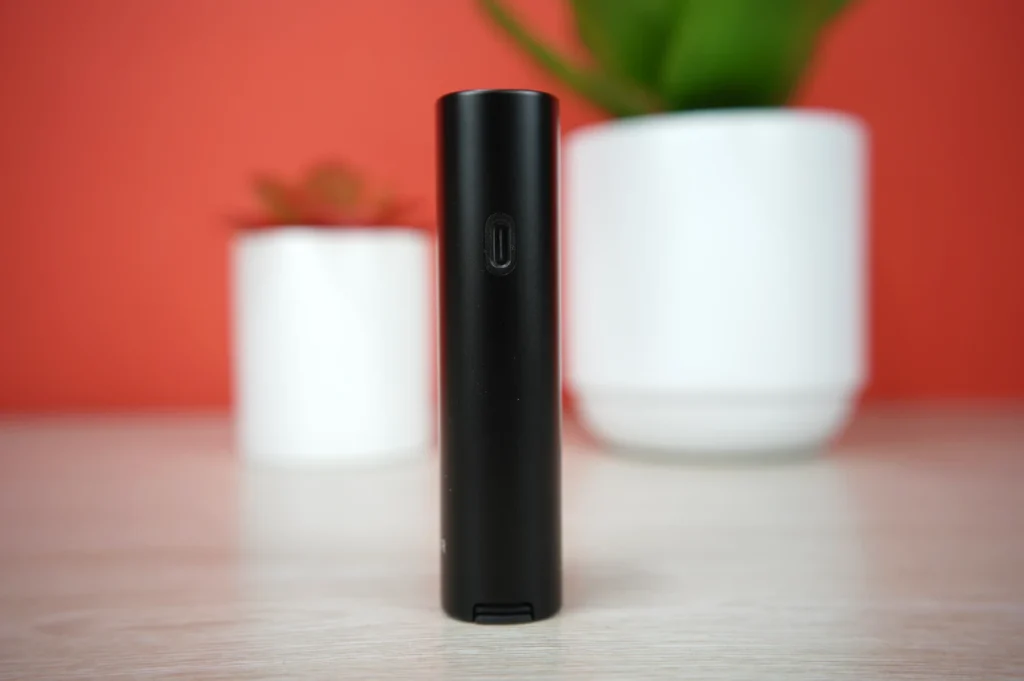 Rear view showing the charging port on the Pax 4 vape