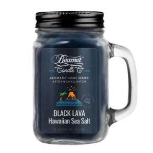 beamer candle black lava hawaiian sea salt