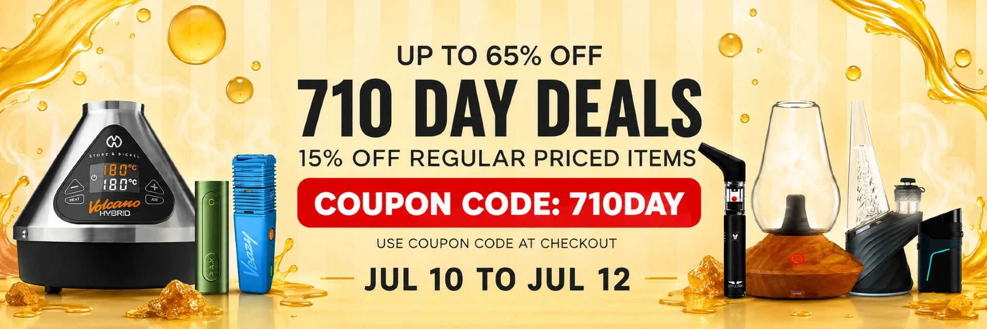 710 Day Vape Deals – Up to 65% Off Banner
