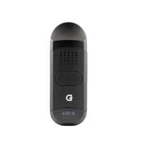 G Pen Dash+ Vaporizer Front View Black Portable Dry Herb Vape with OLED Screen