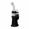 Ispire Daab E-Rig Kit black induction heating portable e-rig angled side view with glass bubbler