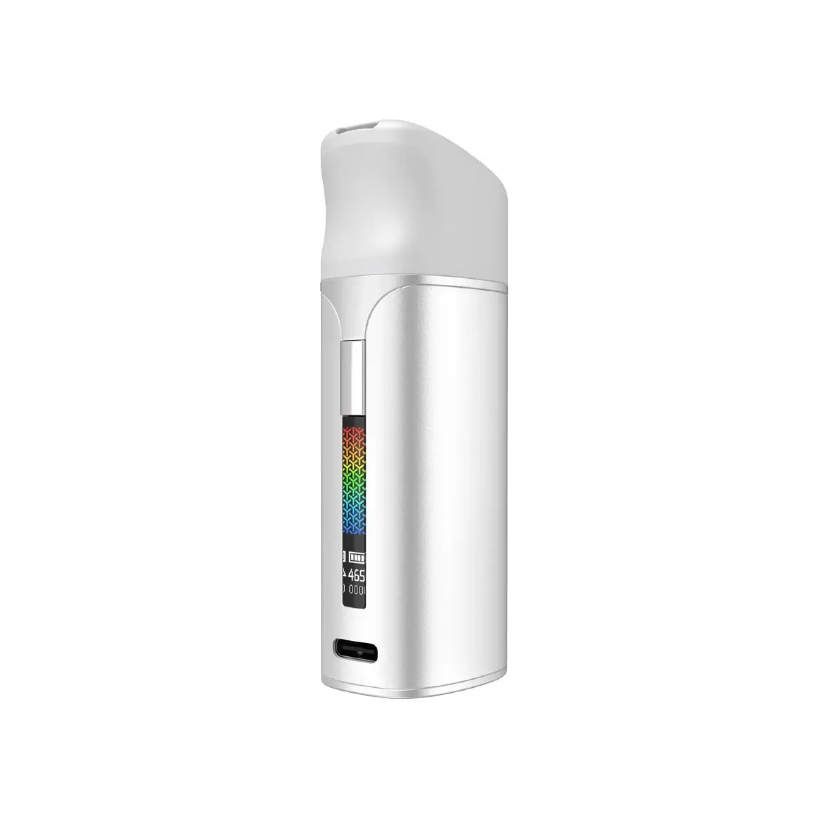 Yocan Black Pocket Mini Dab Pen Vaporizer in metallic silver with digital temperature screen