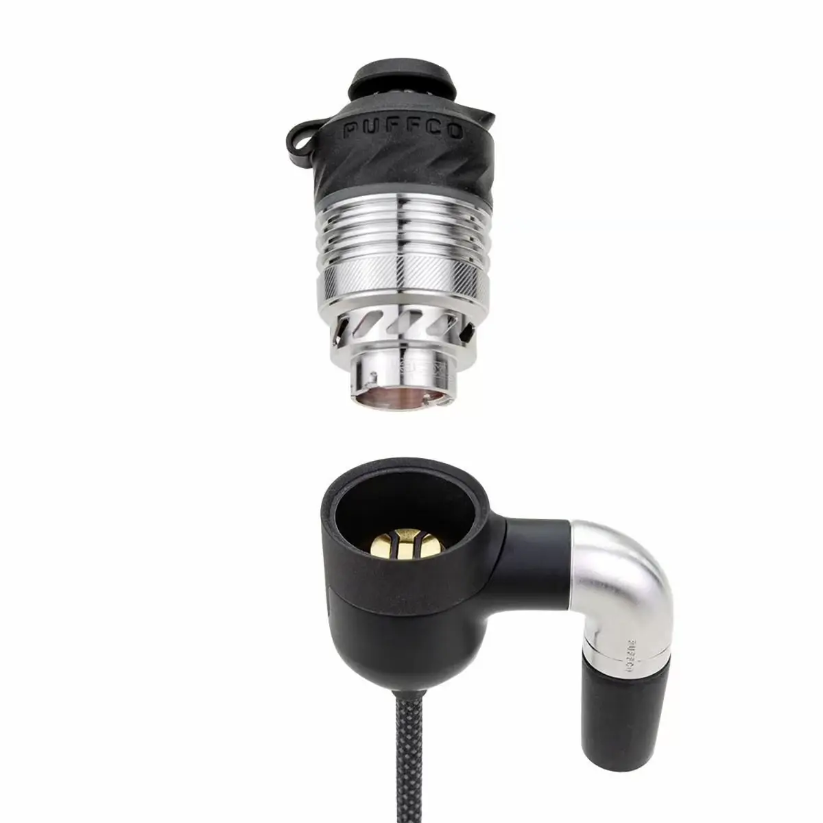 Puffco Peak Pro Link adapter showing detachable 3DXL chamber and black silicone housing