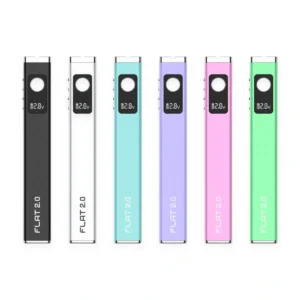 Yocan Flat 2.0 510 Thread Battery Lineup in Black, Silver, Blue, Purple, Pink, and Green