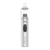 Yocan Orbit 2.0 Concentrate Vaporizer Pen in metallic silver with clear quartz glass mouthpiece and OLED screen
