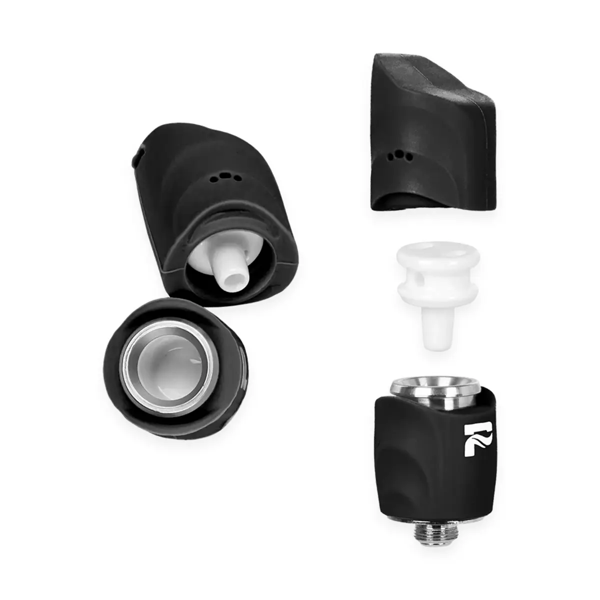 Pulsar 510 DL Delta Wax Atomizer Exploded View Showing Full Ceramic Chamber and Silicon Mouthpiece