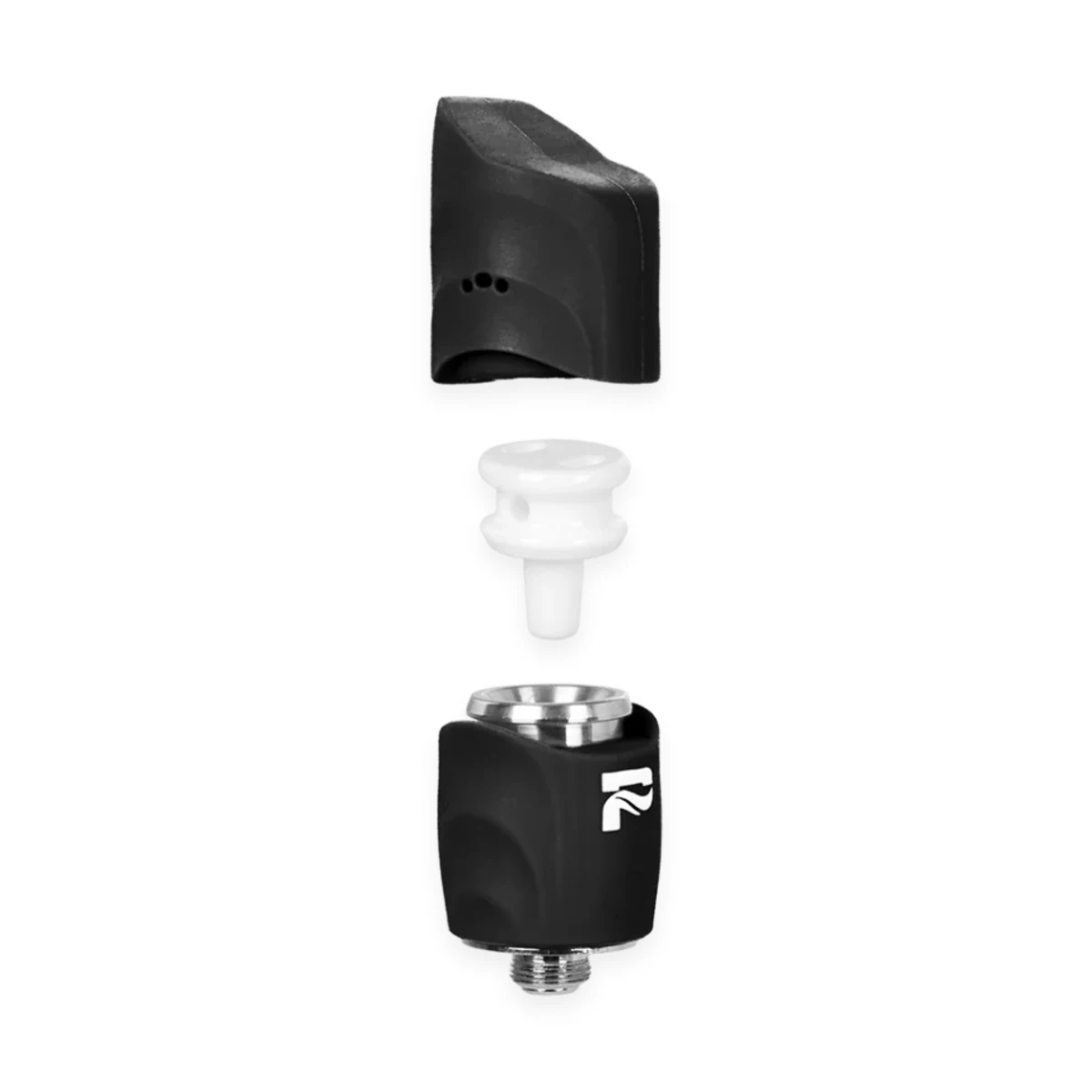 Pulsar 510 Delta Wax Atomizer Exploded View Showing Silicone Mouthpiece, Ceramic Core, and Base