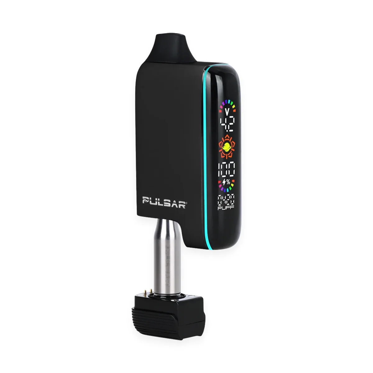 Pulsar 510 Wax Atomizer Inserted into Black DL 5.0 Vape Battery Unit